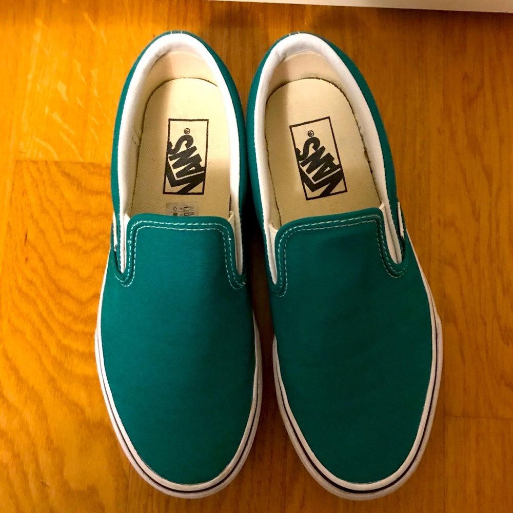 Green Slip on Vans